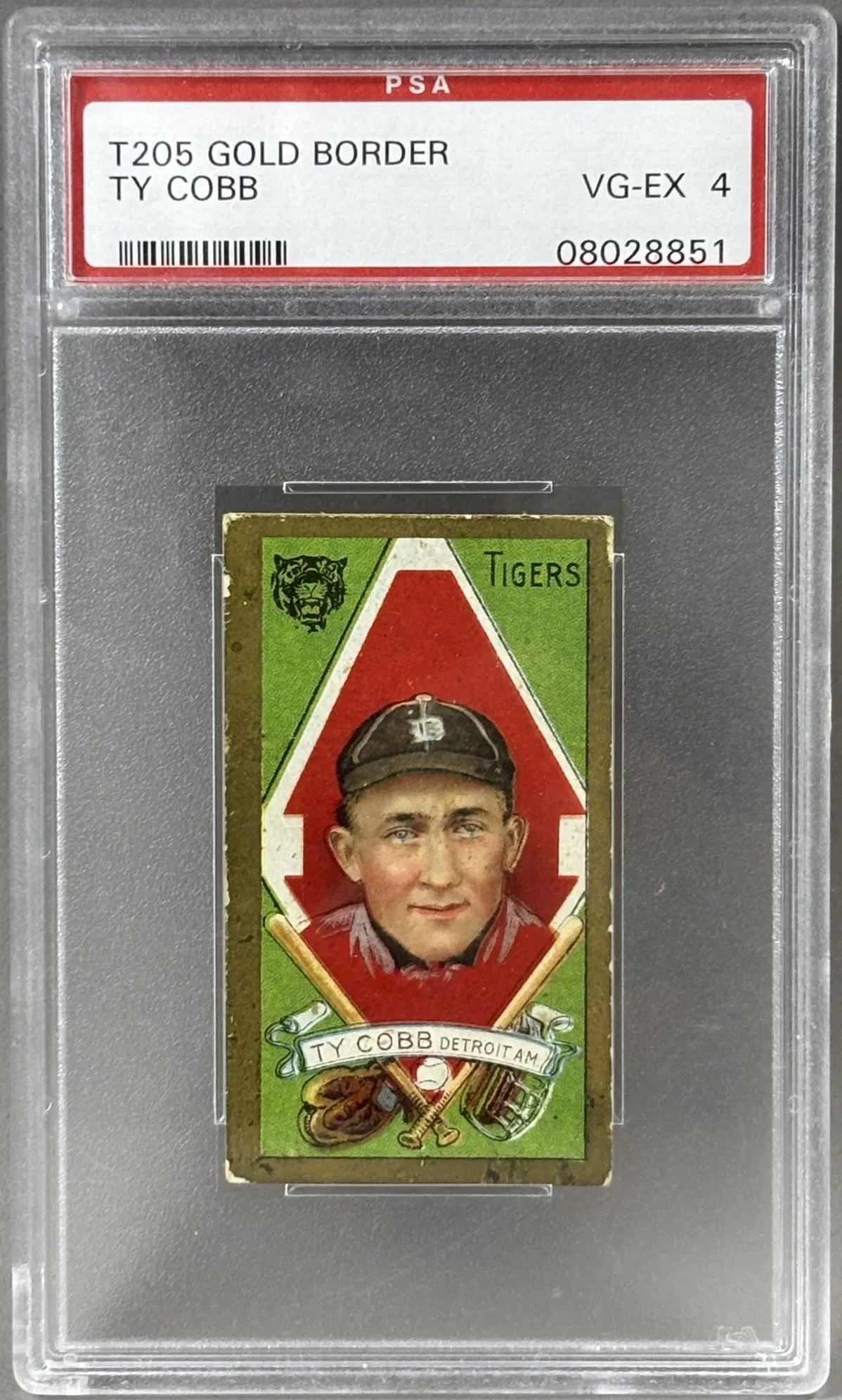 Ty Cobb T205 Gold Border Polar Bear Back Baseball Card PSA 4 VG-EX