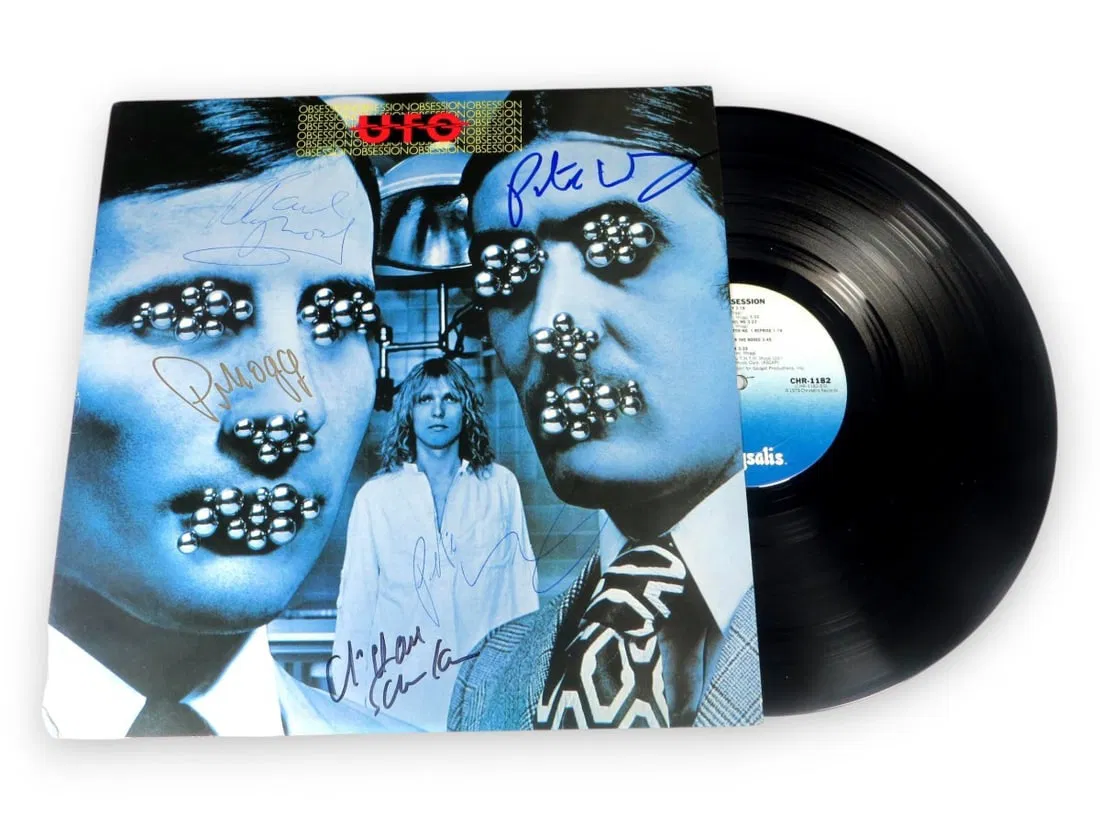 UFO Band Signed Album Cover with Phil Mogg Schenker BAS Authenticated