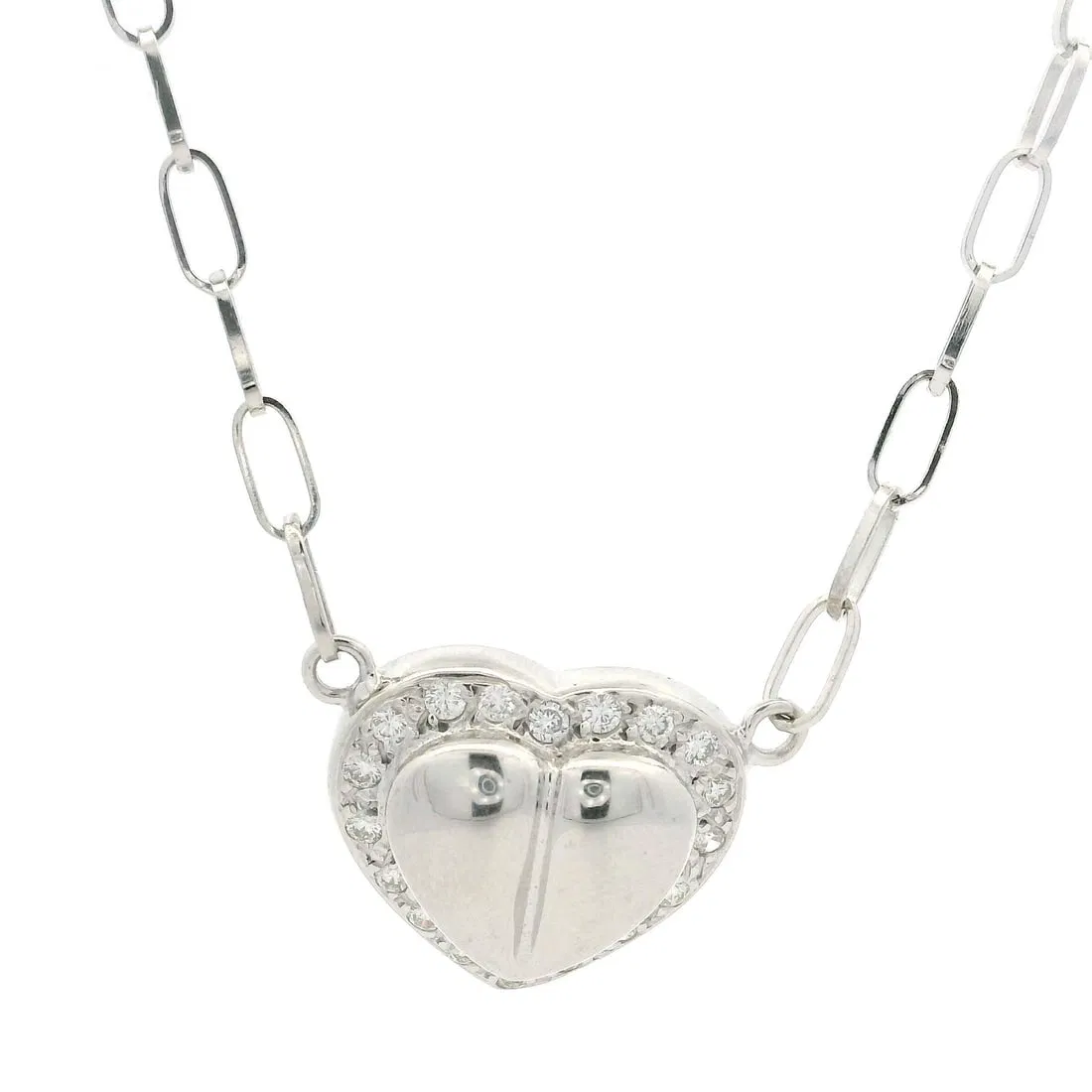 Unbranded White Gold 0.27ctw Diamond Heart Pendant Necklace