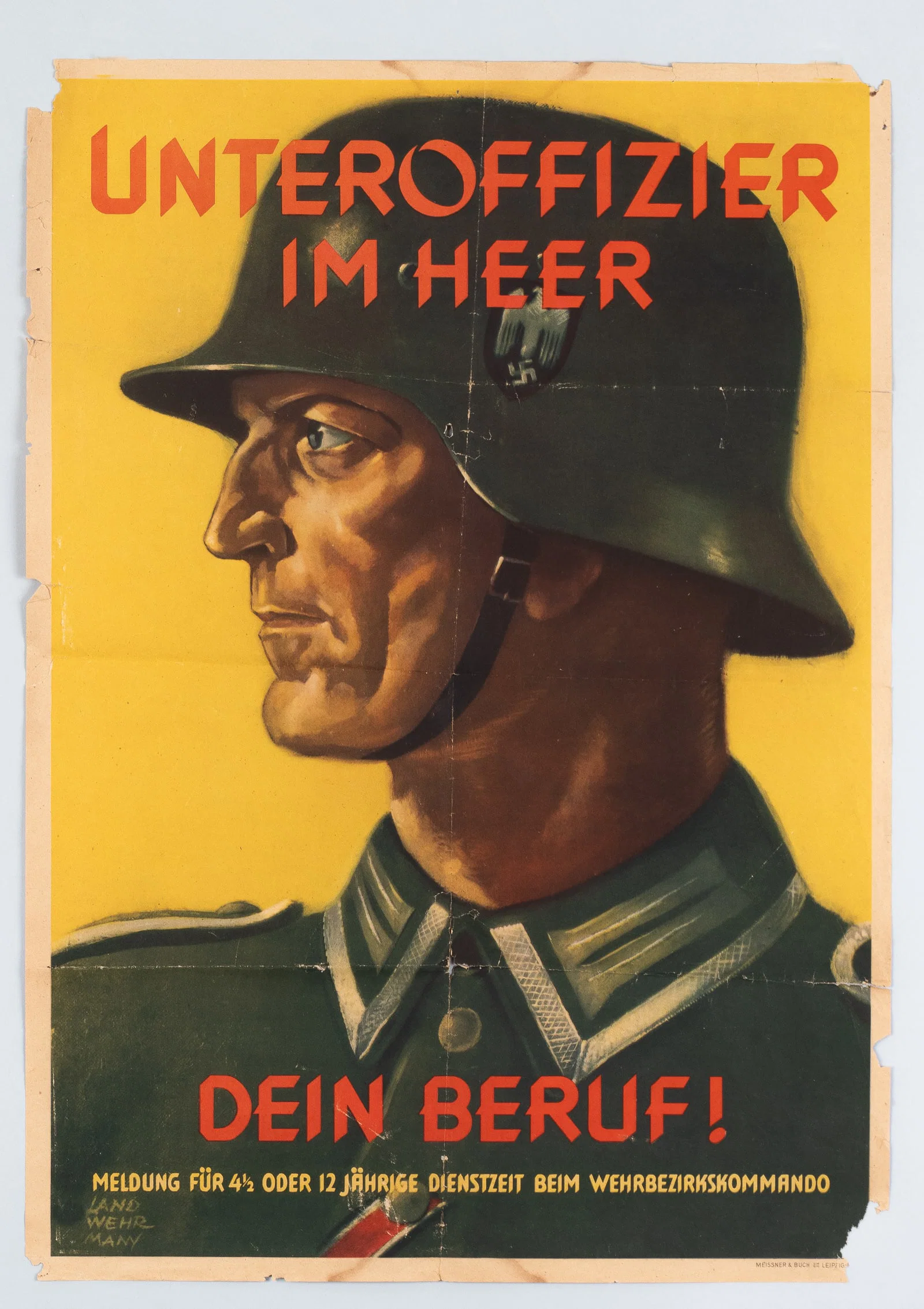 UNTEROFFIZIER IM HEER WWII GERMAN RECRUITMENT POSTER