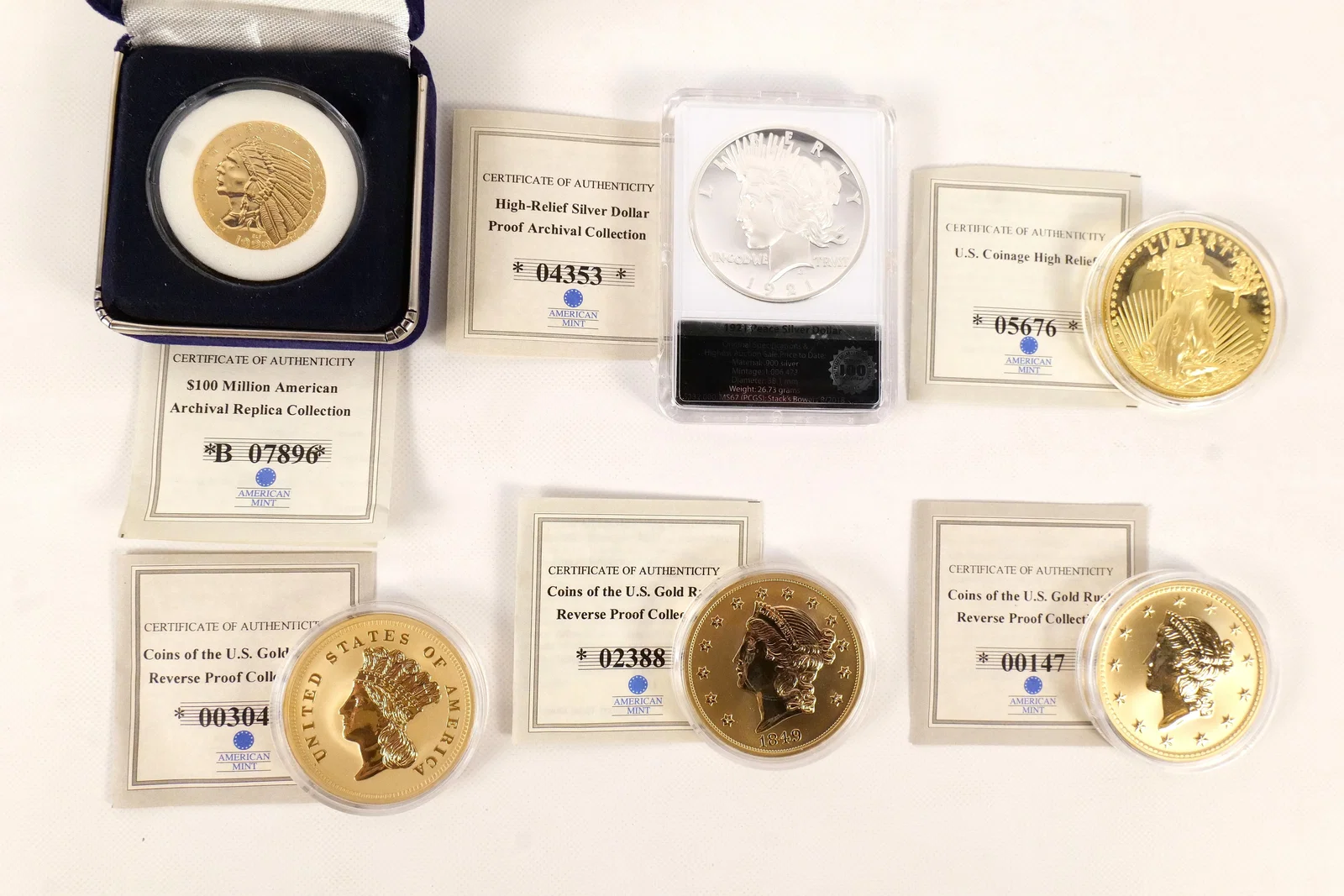 US A Collection of American Mint Archival Replica Coins