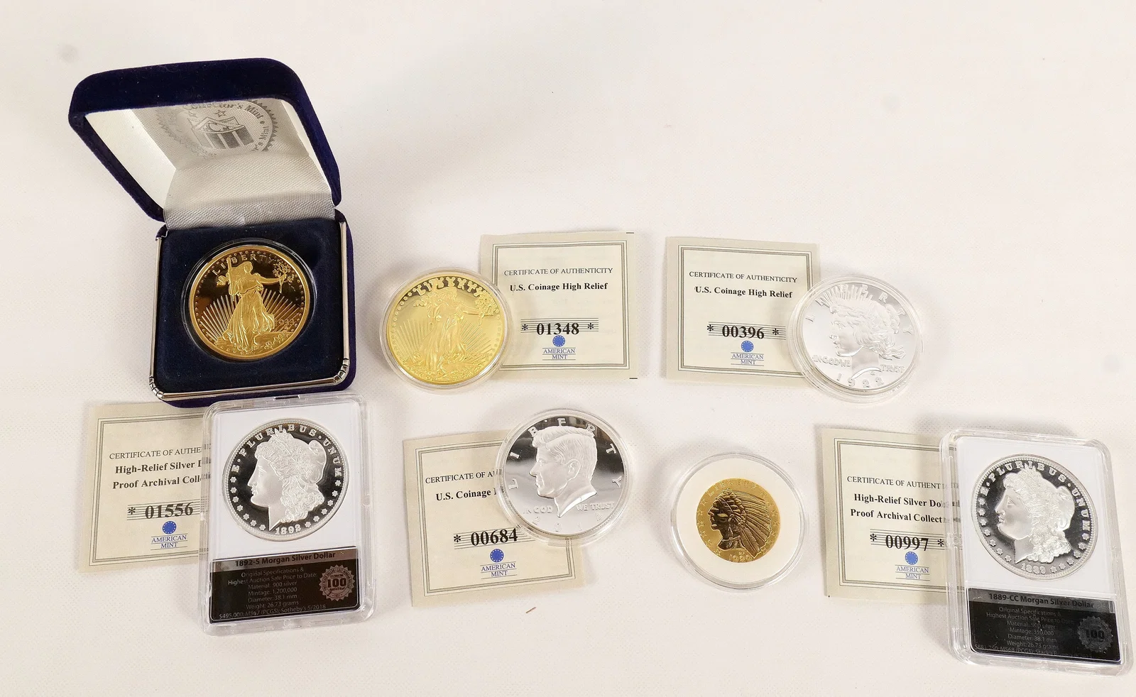 US A Collection of Private Mint High-Relief Proof Medals,