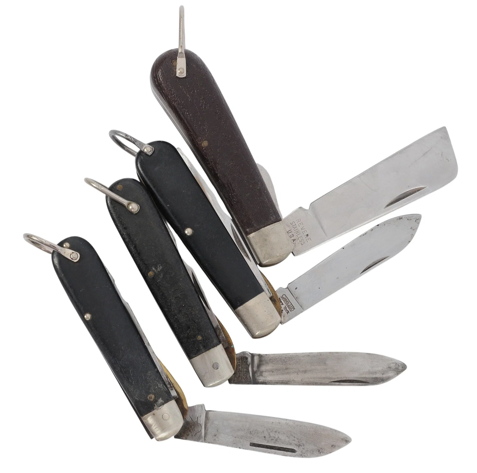 US Made Camilus, Revere, OK Brand TL38 Electricians Knife Lot of 4 (BCW)