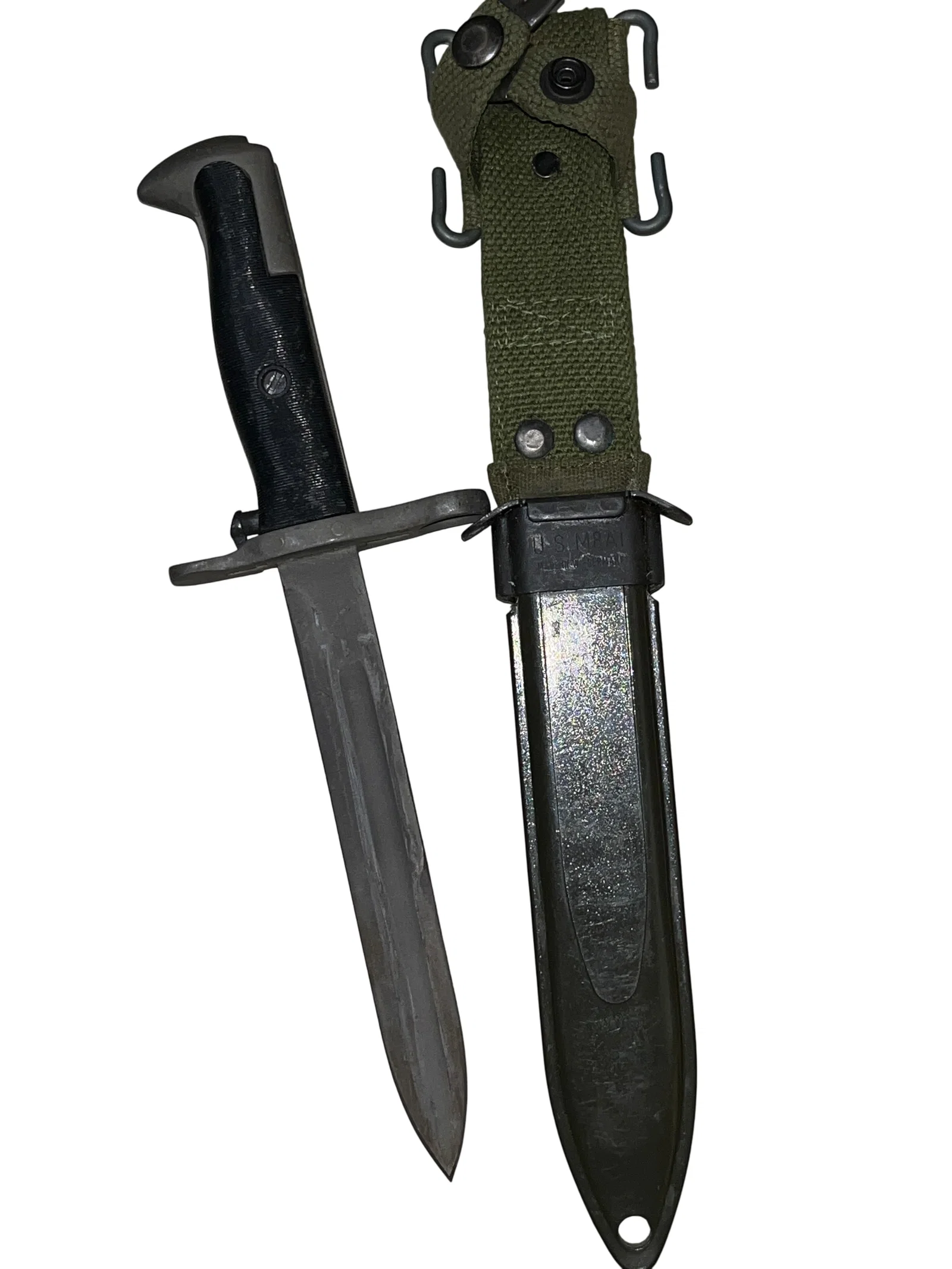 US Military M1 Garand Modified Bayonet with M8A1 Scabbard, Cold War Era