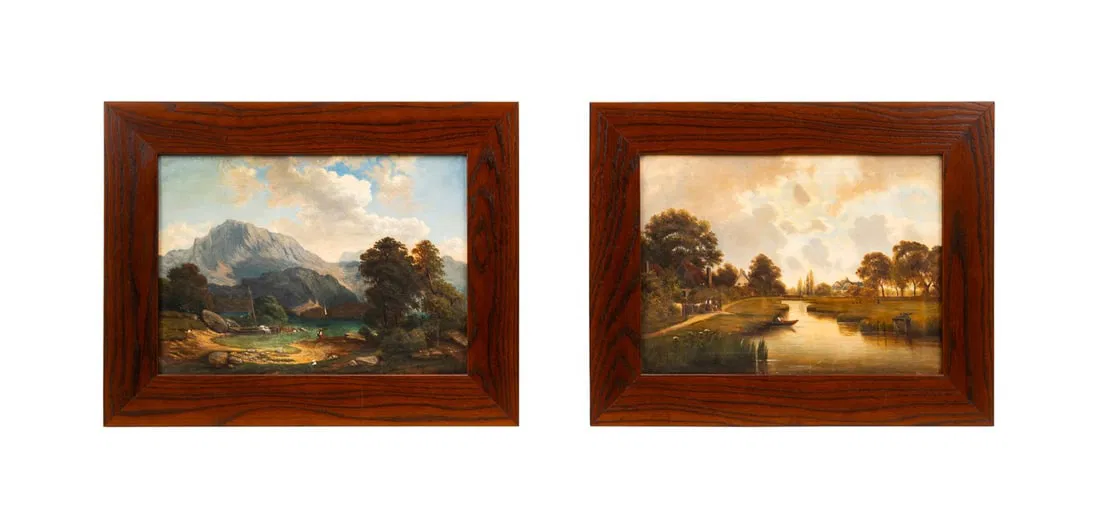 V.F. DANZER, PAIR OF LANDSCAPES, 1880, OIL/CANVAS