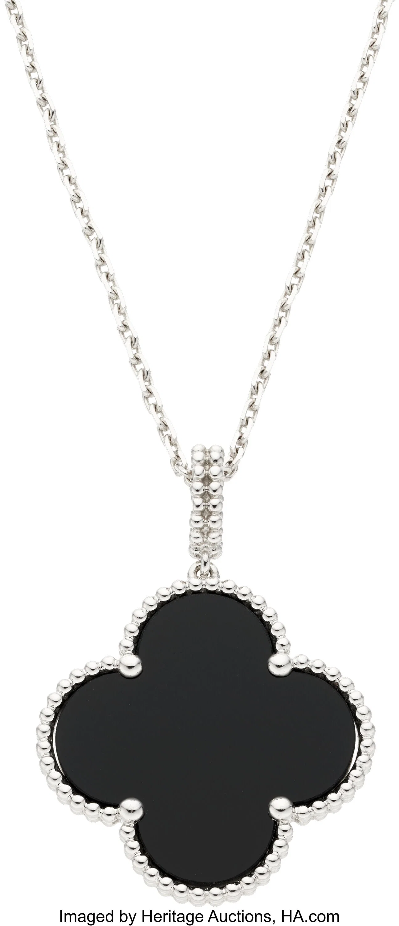 Van Cleef & Arpels Black Onyx, White Gold Pendan
