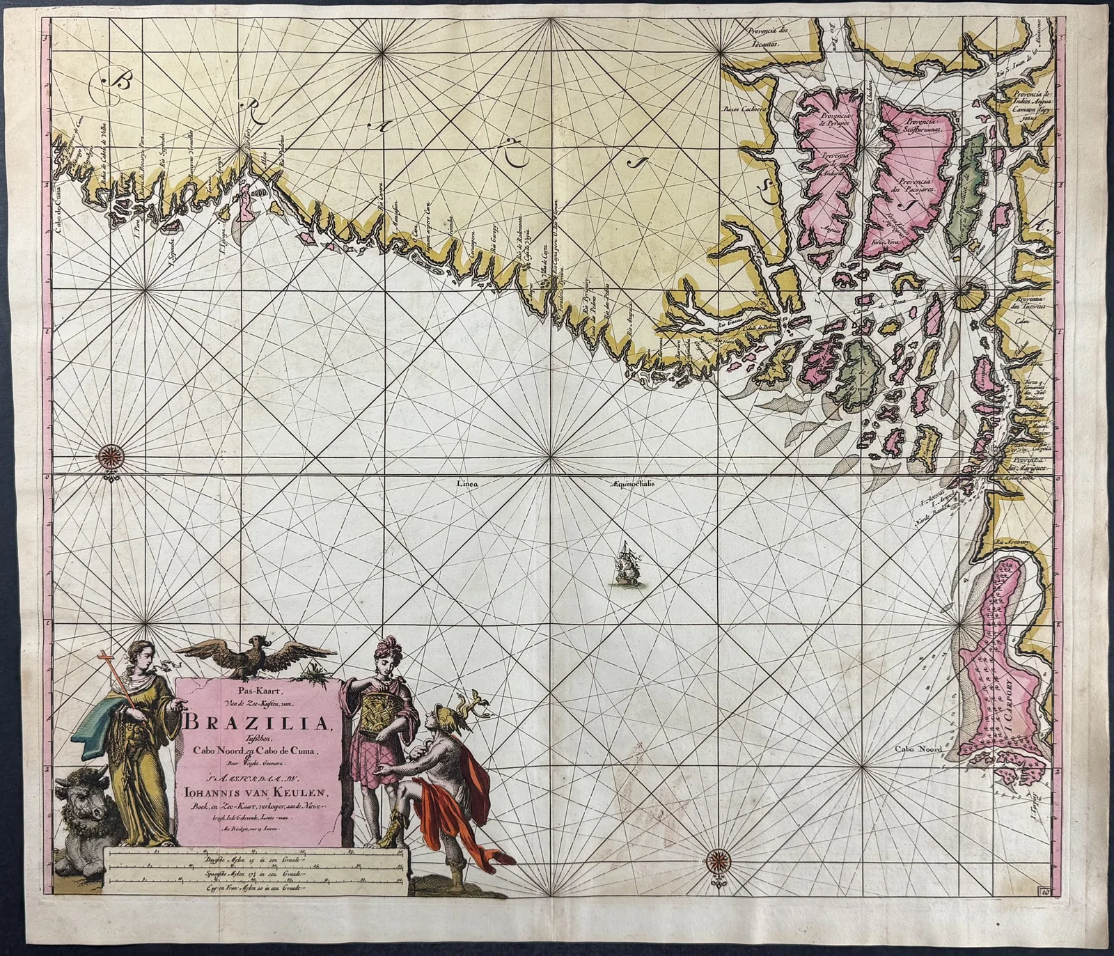 Van Keulen, Rare - Coastal Map of Brazil