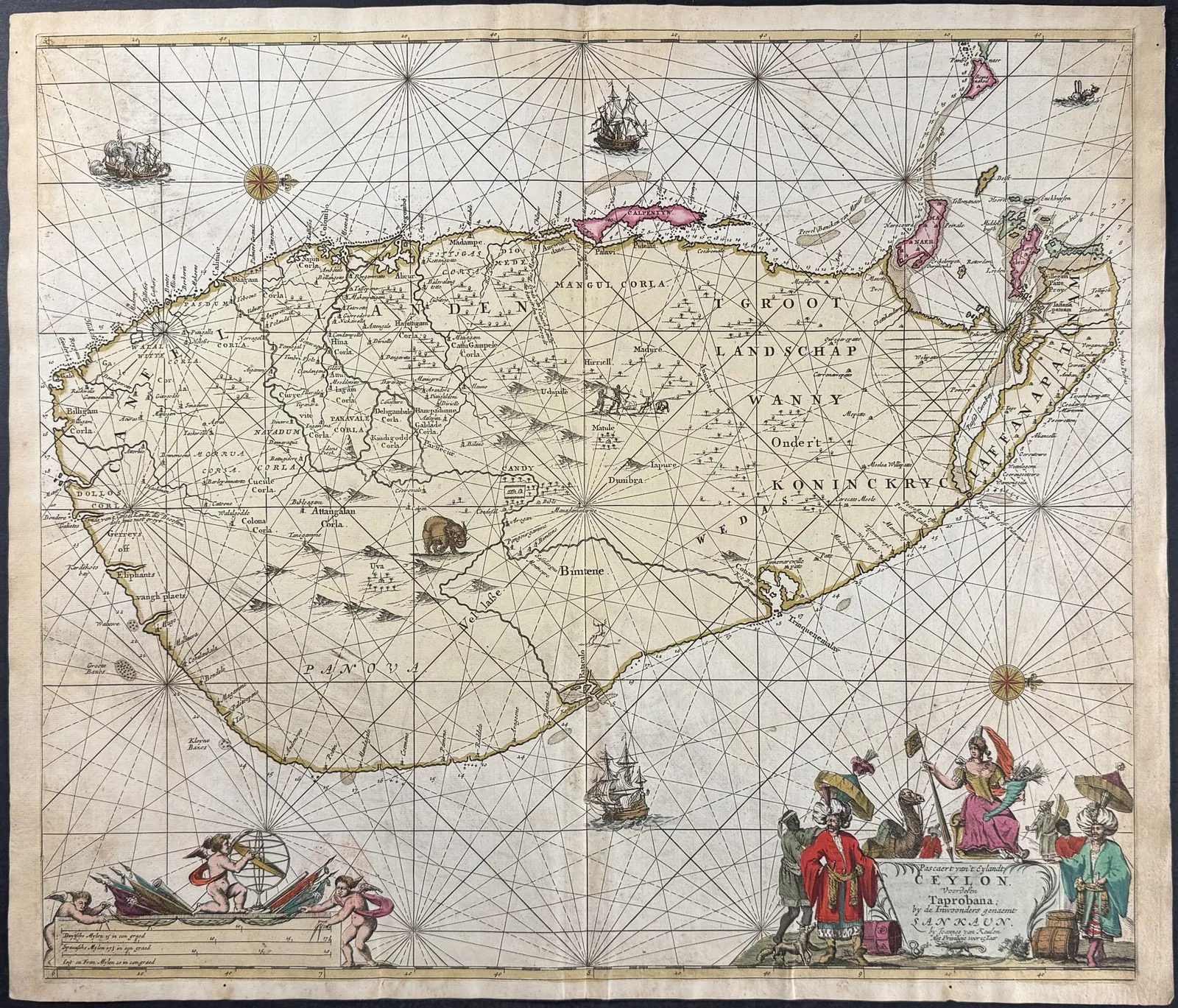 Van Keulen, Rare - Map of Ceylon
