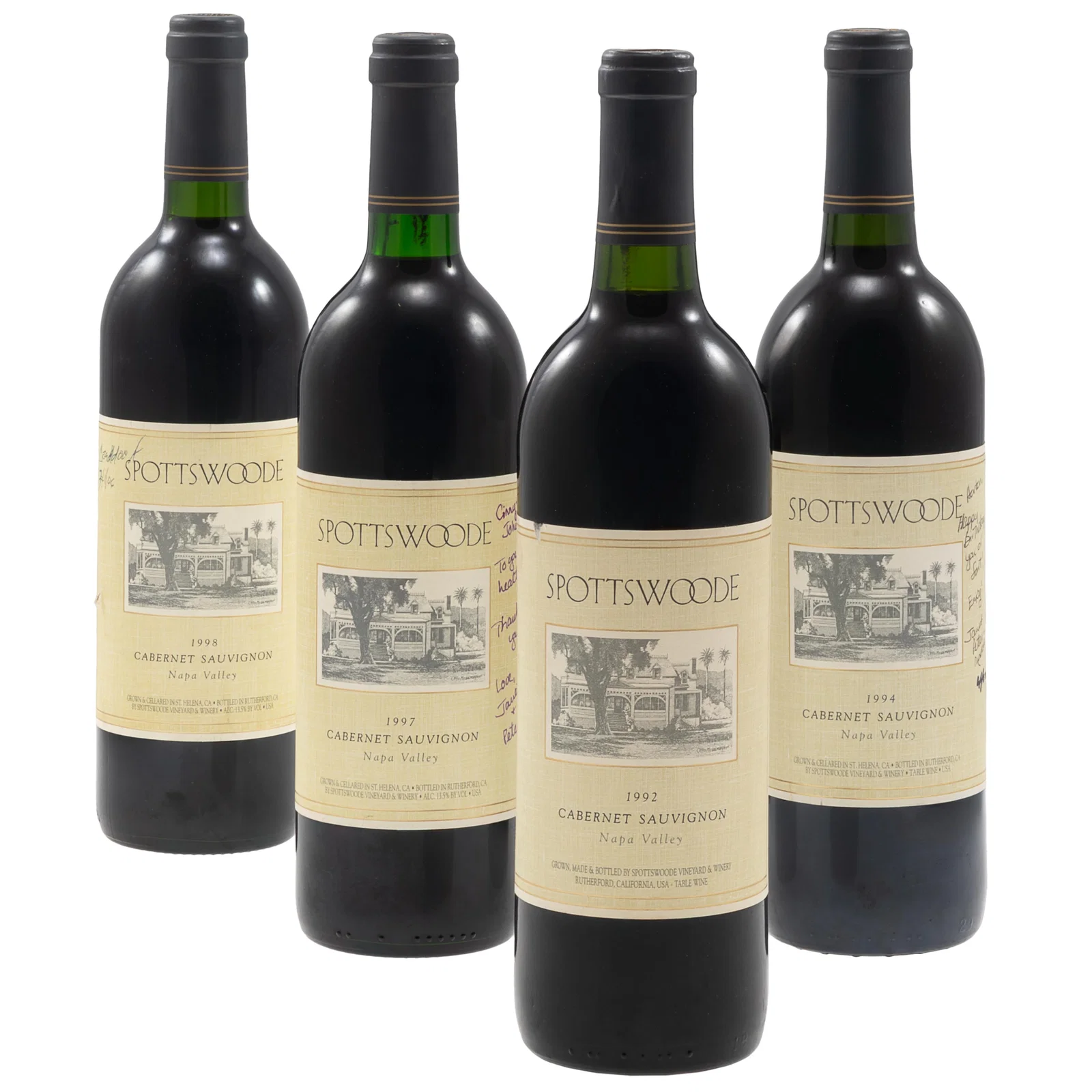 Various Vintages Spottswoode Family Estate Grown Cabernet Sauvignon
