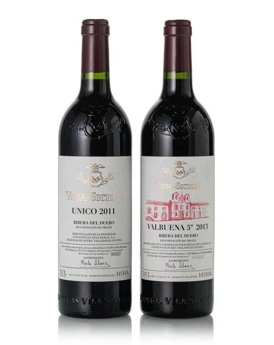 Vega Sicilia Unico, 2011 (1x 750ml) Vega Sicilia Valbuena 5º, 2013 (1x 750ml)