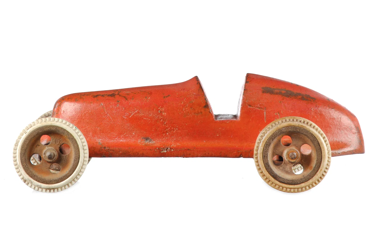 Very Large Red Cast Iron Race Car