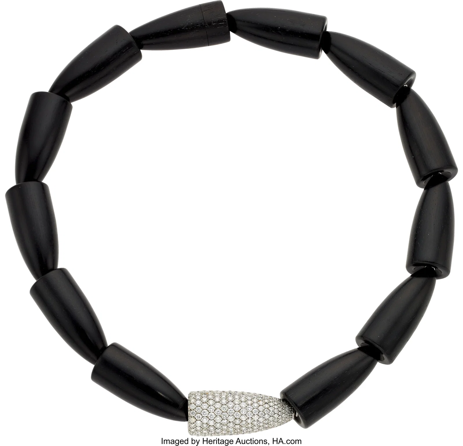 Vhernier Diamond, Ebony, Gold Necklace Stones: