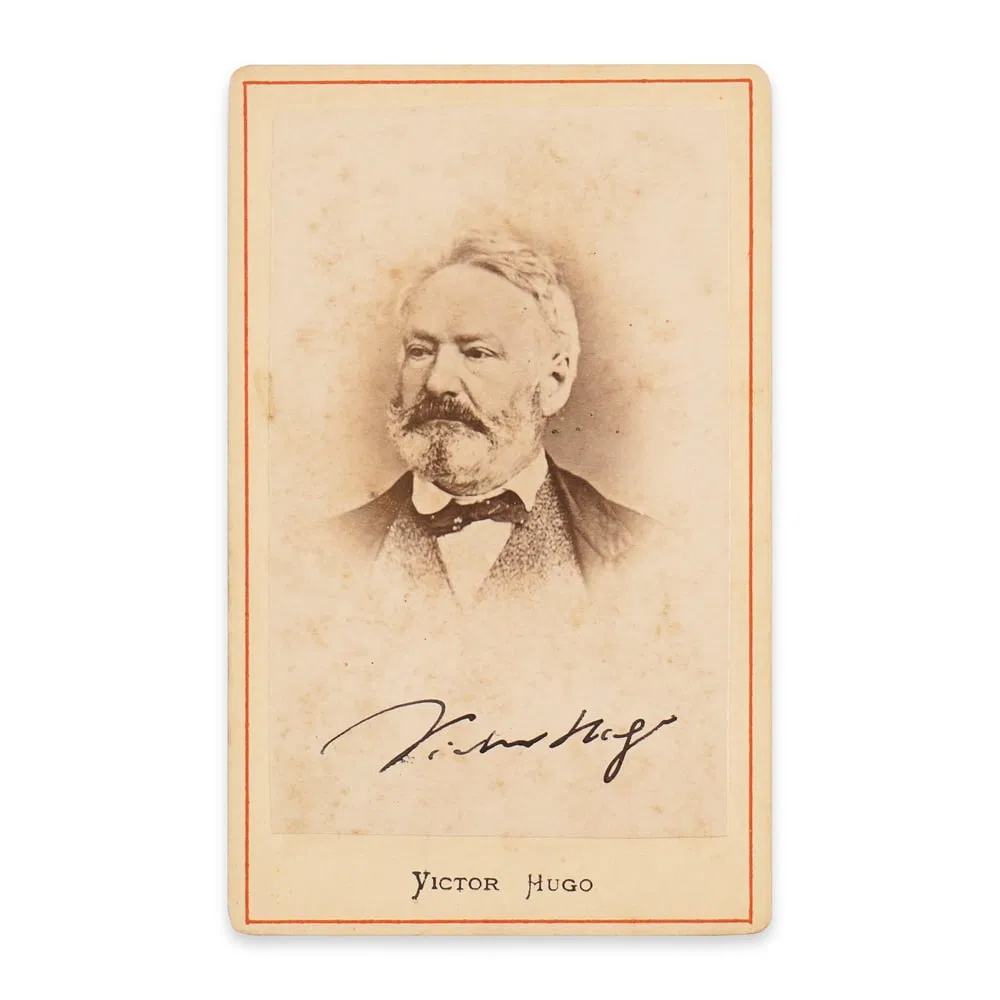 VICTOR HUGO SIGNED CARTE DE VISITE
