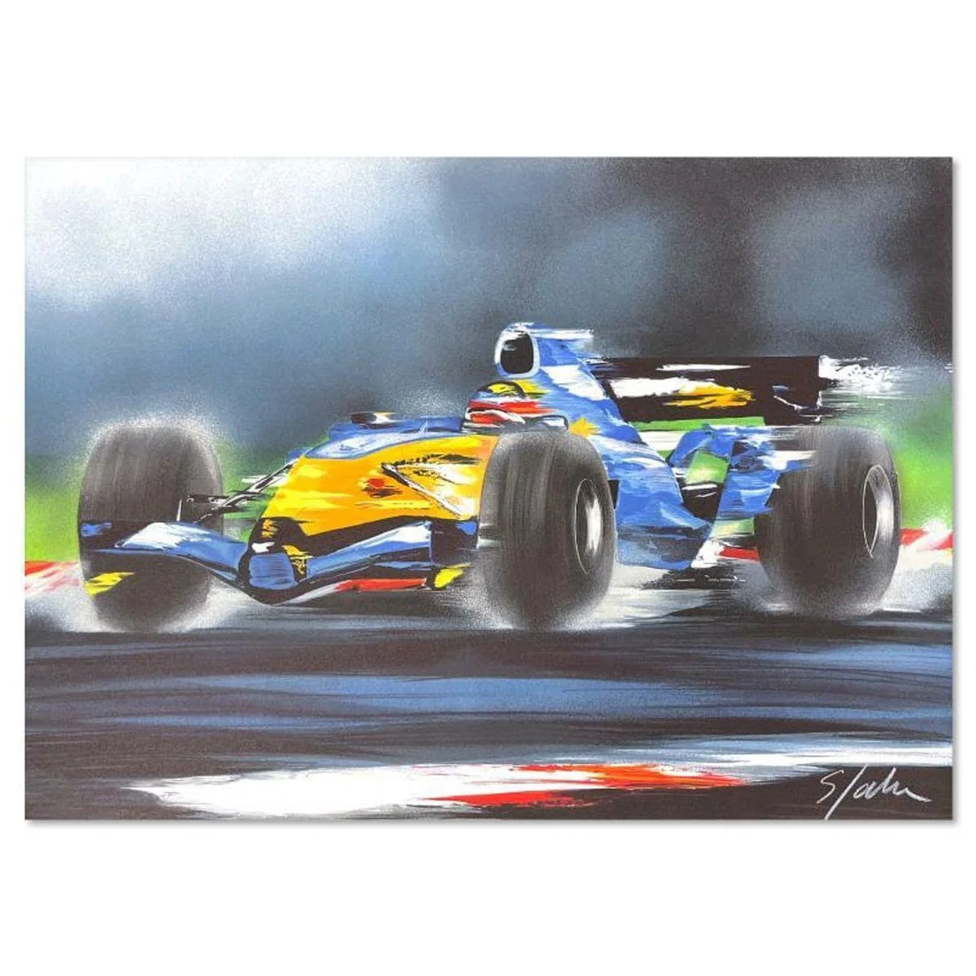 Victor Spahn, "Renault F1 (Alain Prost)" hand signed limited edition lithograph with Certificate of