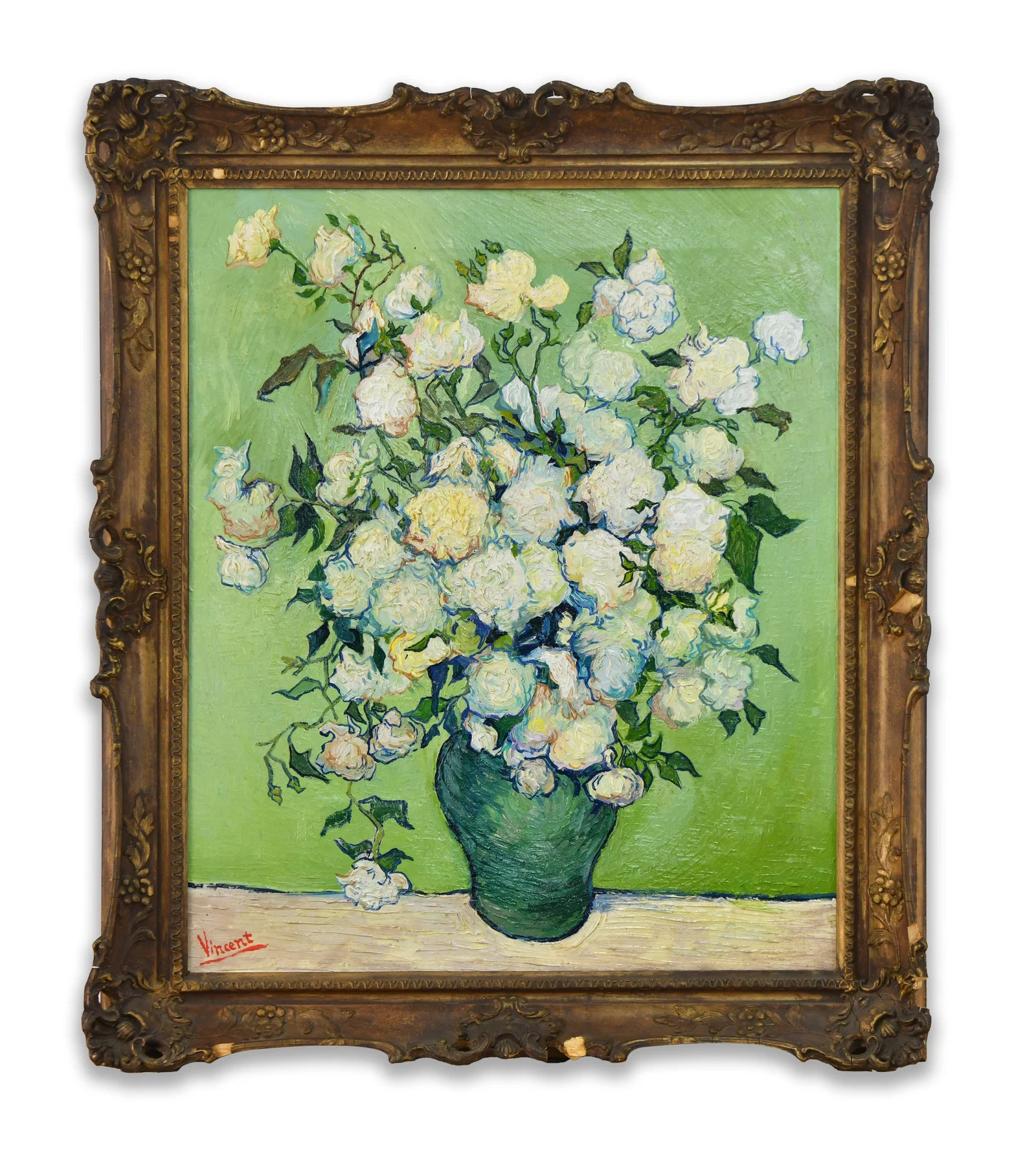 VINCENT VAN GOGH (1853–1890), VASE WITH WHITE FLOWERS, OIL ON CANVAS