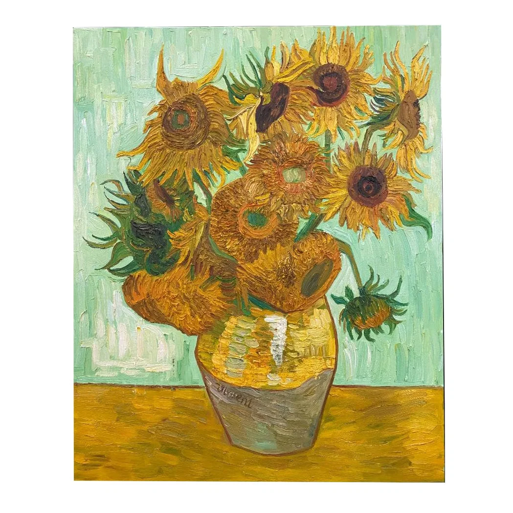 Vincent van Gogh "Sunflowers" Reproduction Painting, Hand-Painted Copy, F25