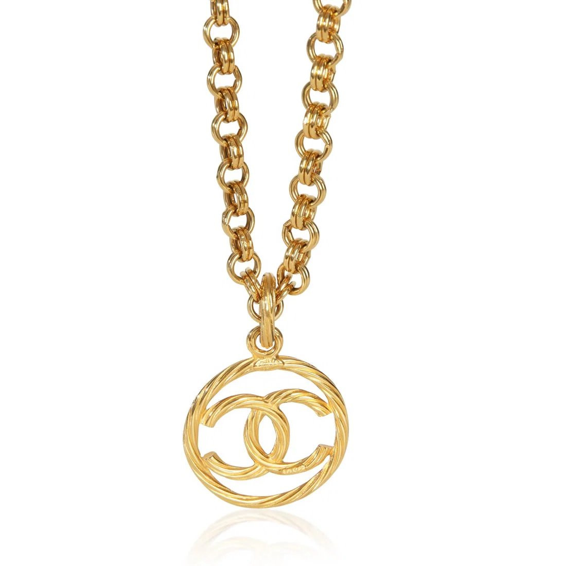 Vintage 1993 Chanel CC Gold Plated Necklace 29 Inch Unisex