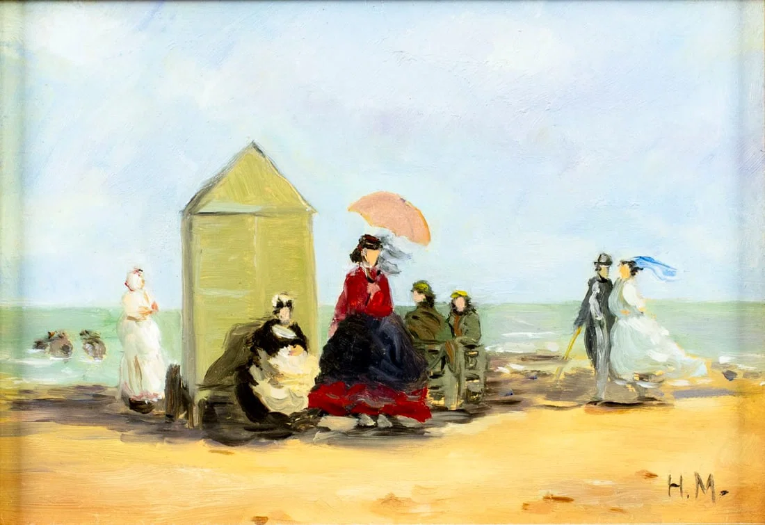 Vintage 20C European oil painting