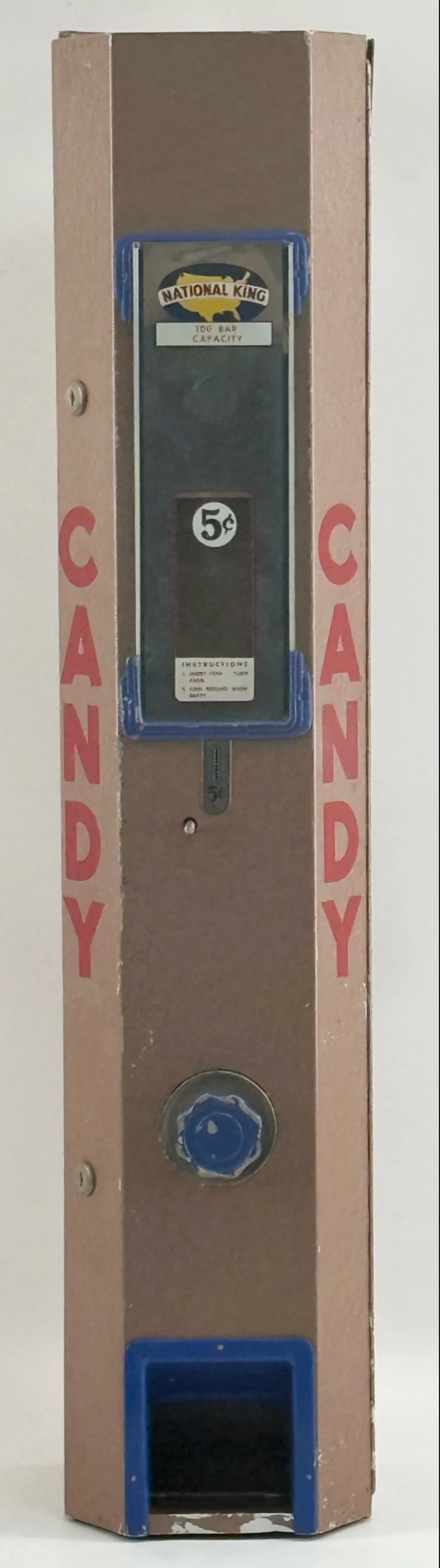 Vintage 5 Cent National King Candy Bar Vending Machine machine
