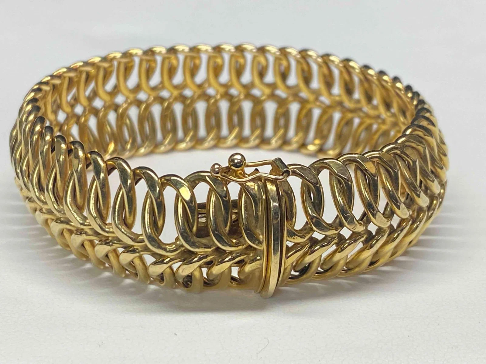 Vintage A.H. Italy 14K Gold Chainmail Bracelet