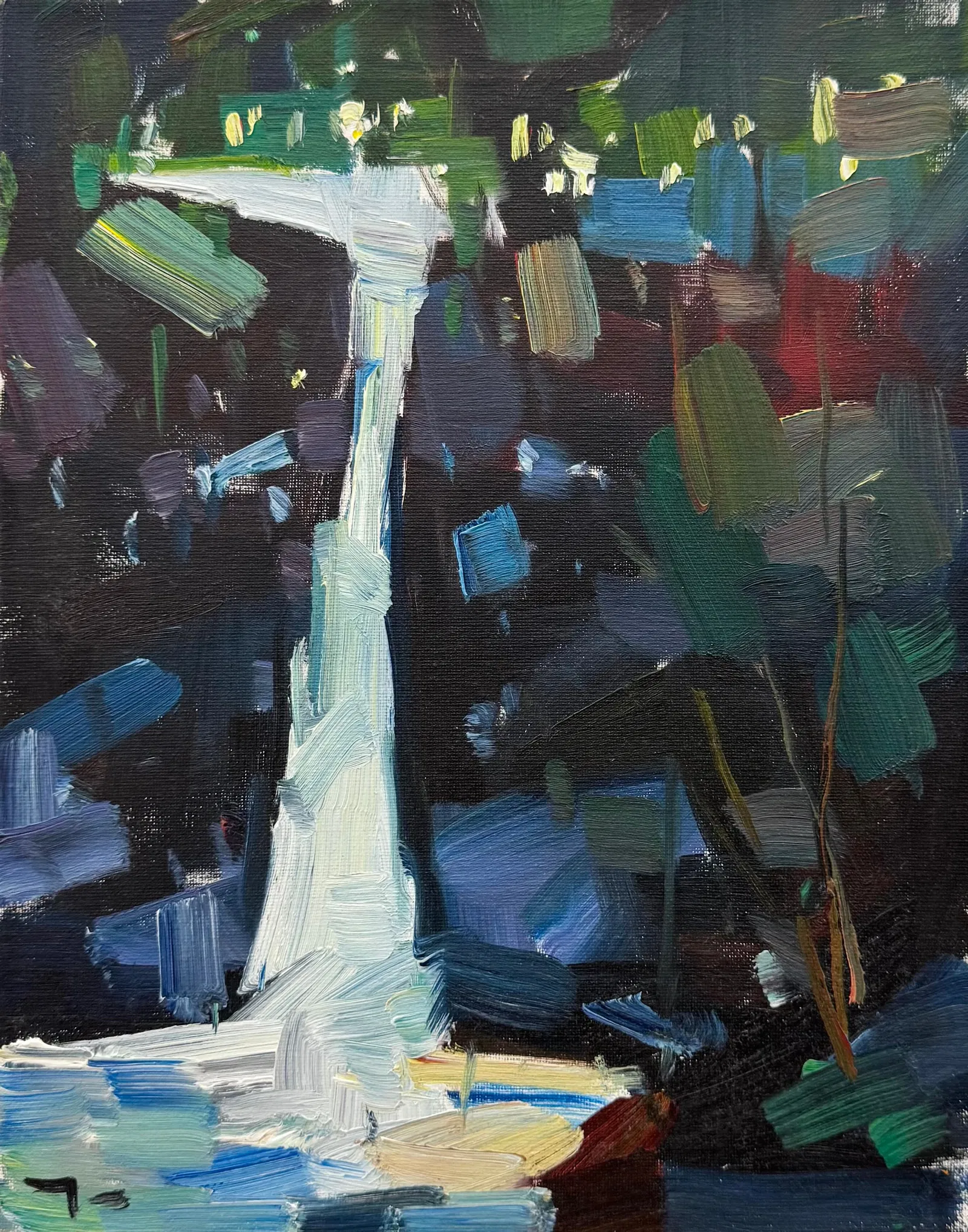 Vintage Abstract Expressionist Oil On Canvas Heavy Impasto