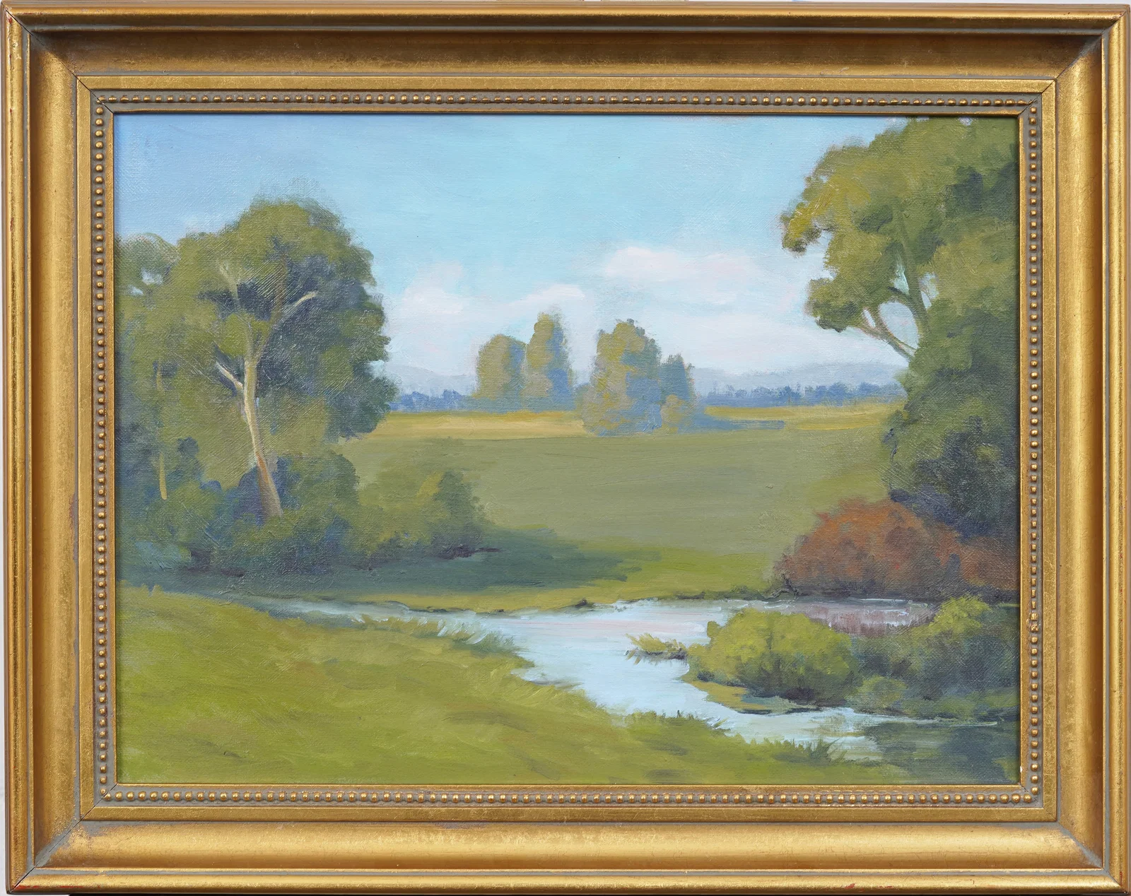 Vintage American Impressionist Framed Landscape Original Oil Painting