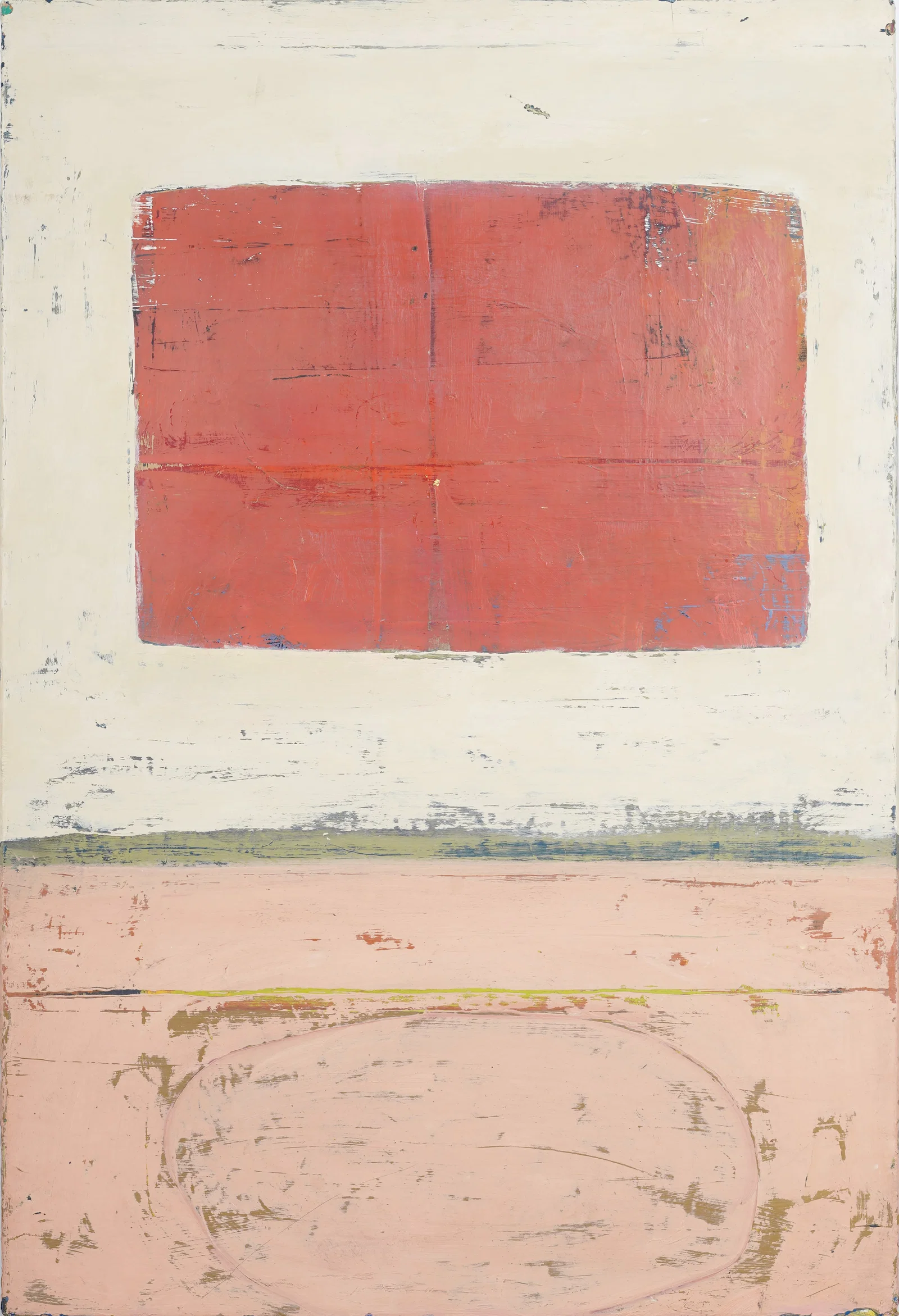 Vintage American Modernist Minimal Abstract Expressionist Signed Original Oil Painting