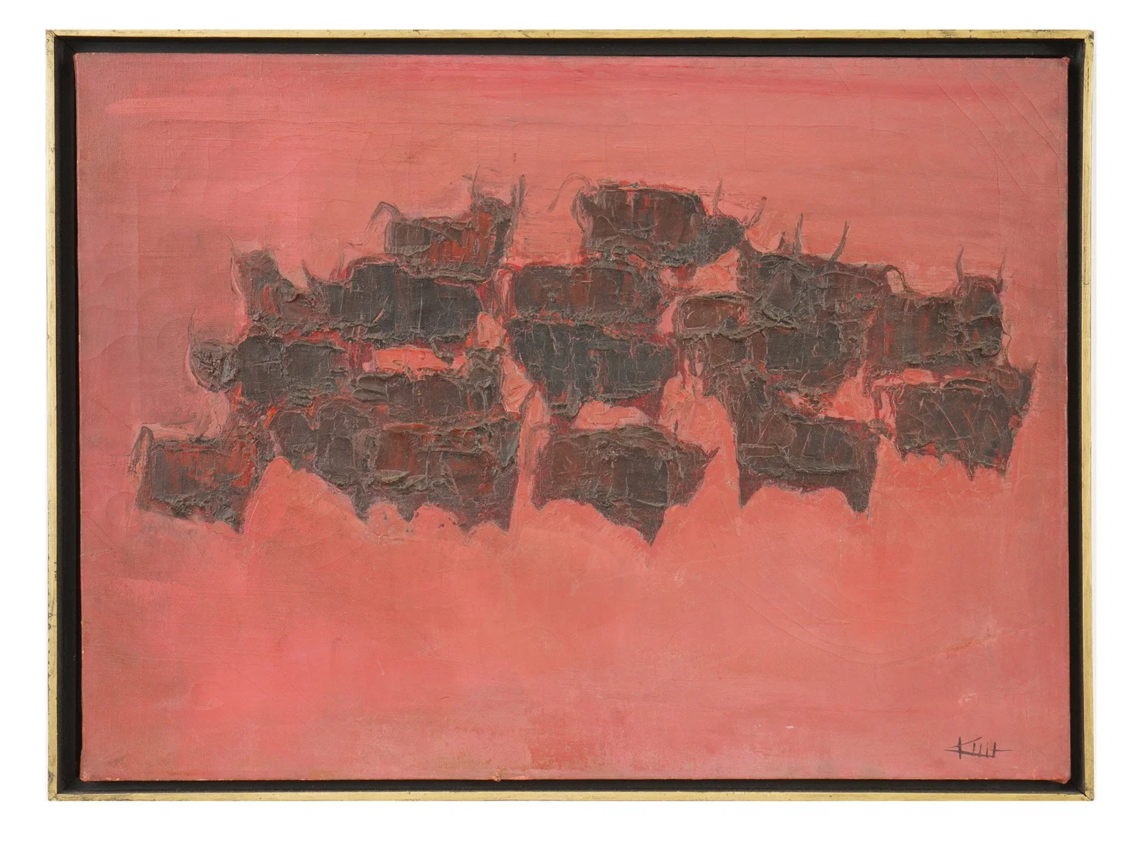 VINTAGE AMERICAN OIL ABSTRACT PAINTING BY HOWARD KUH