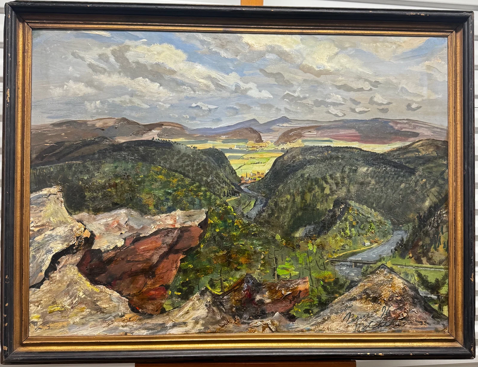 Vintage American Pennsylvania WPA Artist Bruce Handiside Mitchell oil painting signed
