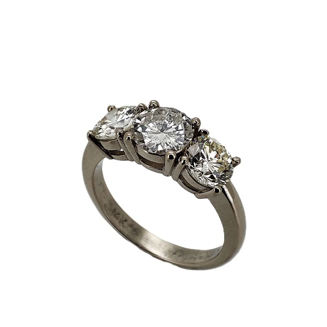 Vintage Art Deco Era 14kt White Gold Engagement Ring. Diamonds Approx. 1.75 Ct. Total weight. 3.7
