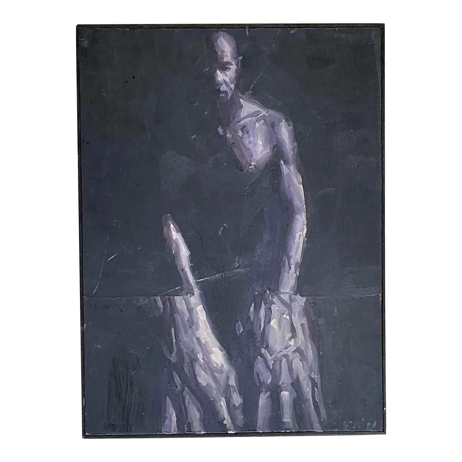 Vintage Boho Abstract Figurative Oil Painting on Board 12 x 16.25