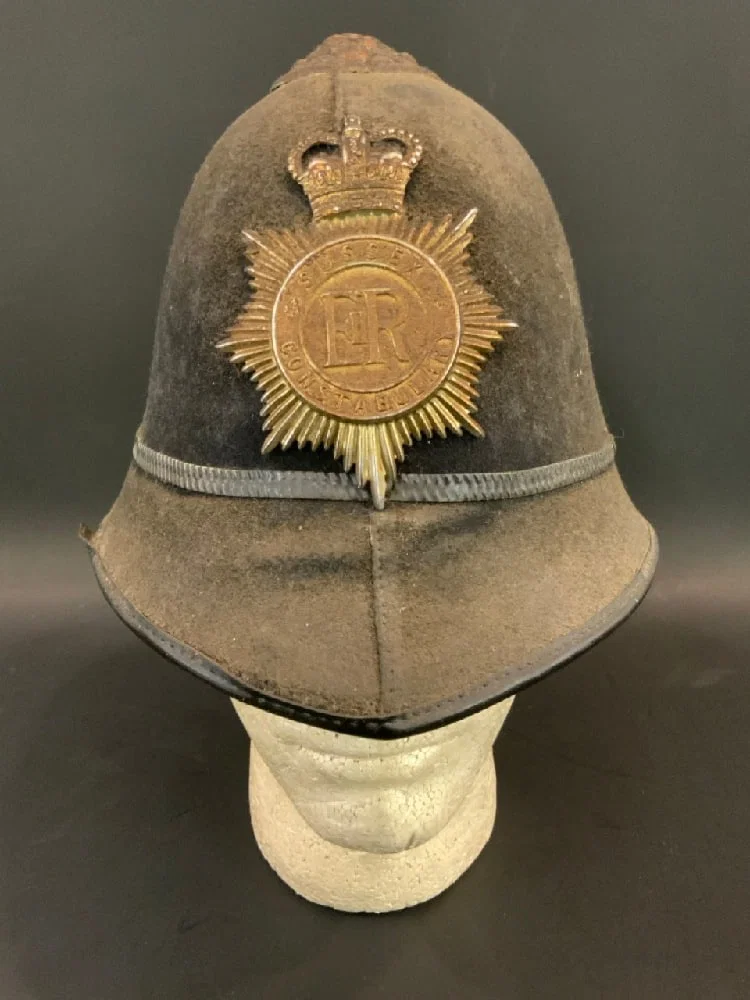 Vintage British Bobby Metropolitan Police Helmet