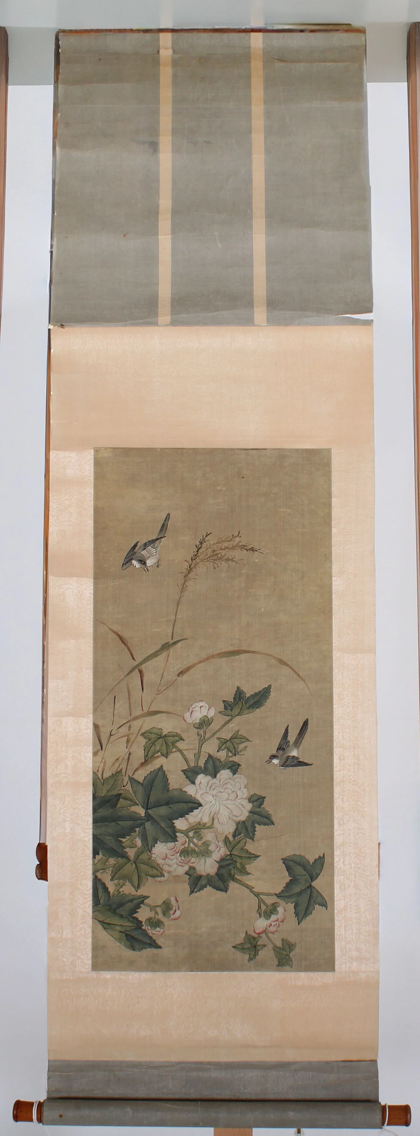 Vintage Chinese Woodblock Print Bird Portrait Still Life