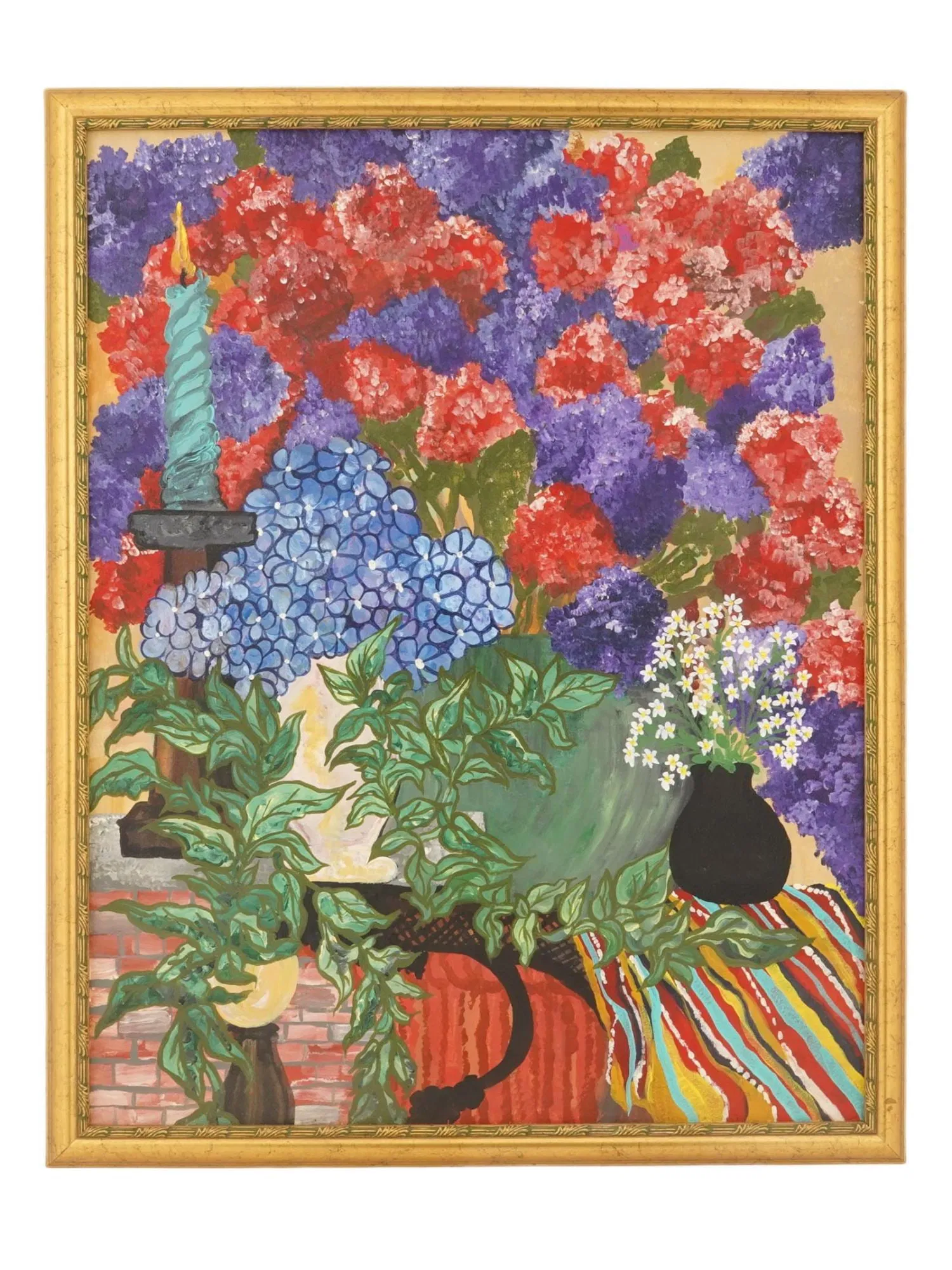 VINTAGE FLORAL STILL LIFE OIL PAINTING FRAMED
