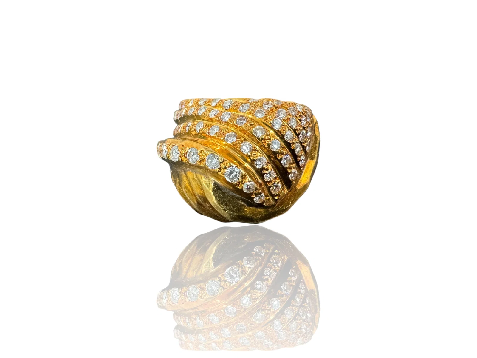 Vintage Henry Dunay 18k Yellow Gold & Diamond Ring