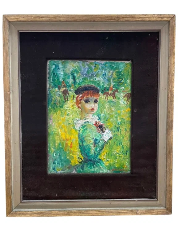 VINTAGE IMPRESSIONIST STYLE FIGURAL OIL PAINTING