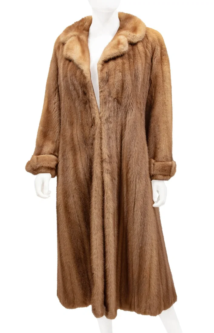 Vintage Light Mink Long Fur Coat