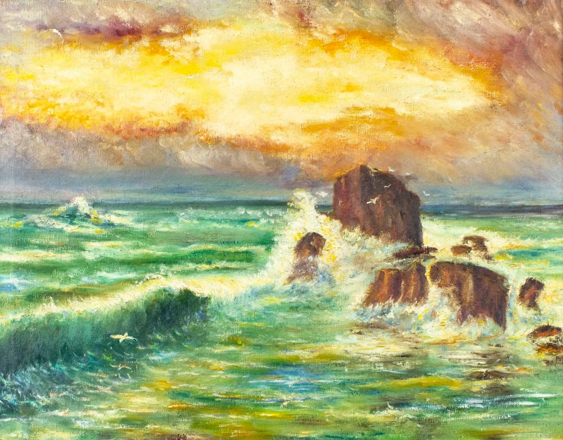 Vintage mid 20C American oil painting