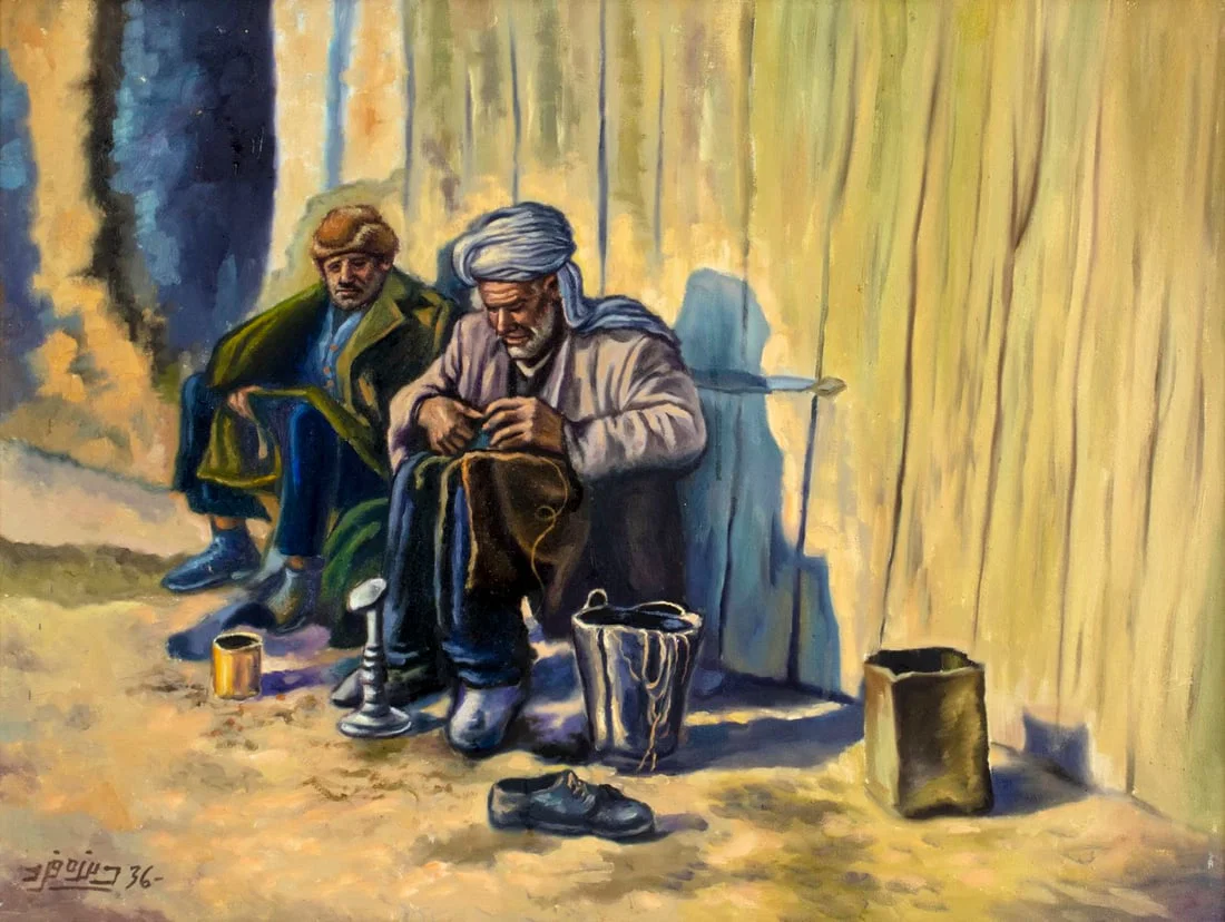 Vintage mid 20C European oil painting signed antique