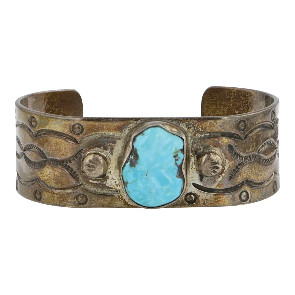 Vintage Navajo Kingman Turquoise Bracelet
