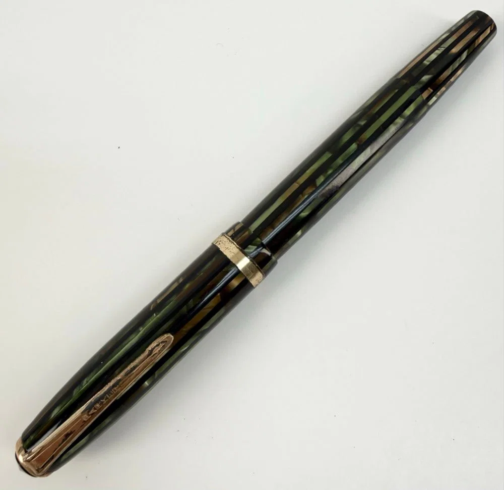 Vintage Parker Duofold Striped Celluloid Fountain Pen