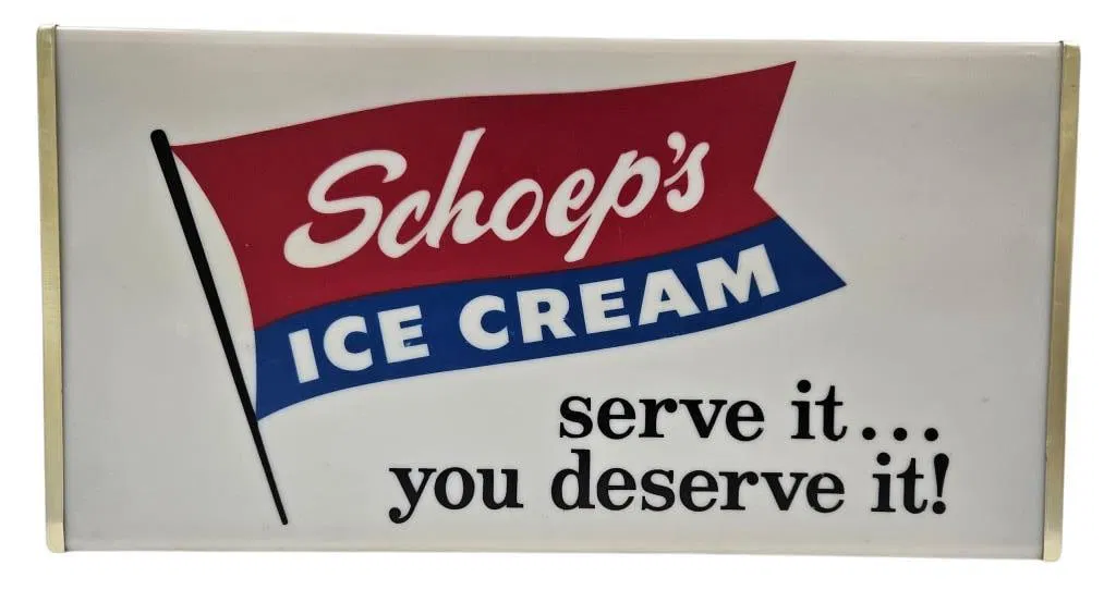 Vintage Schoep's Ice Cream 2-Sided Lighted Sign