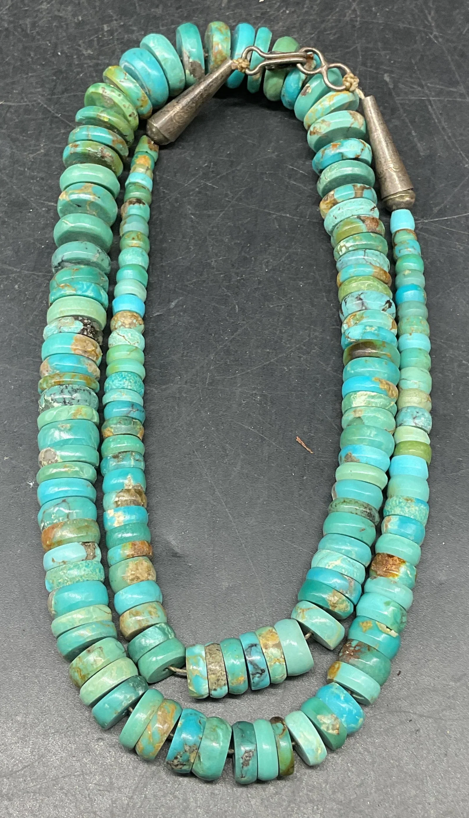 Vintage Turquoise Disc Beaded Necklace