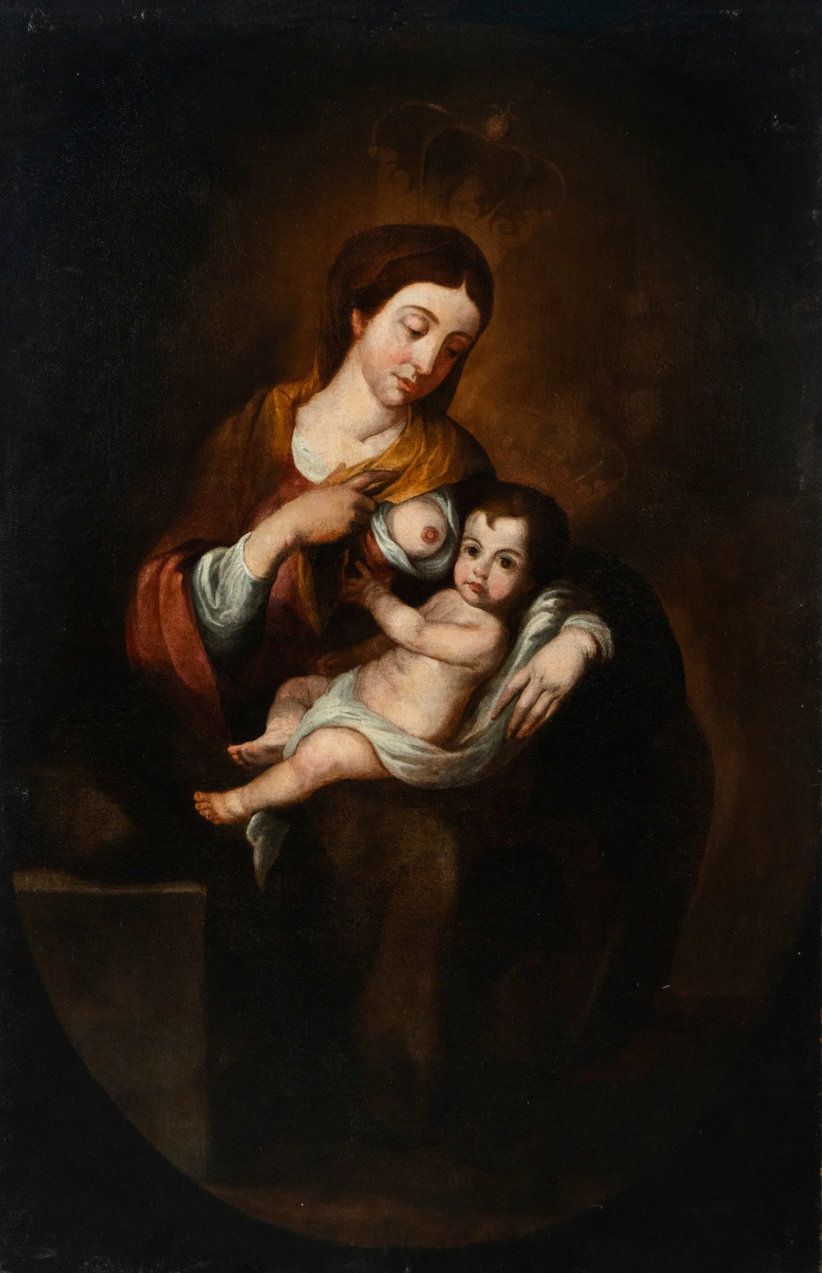 Virgin of the Milk. Sevillian School. 17th Century
