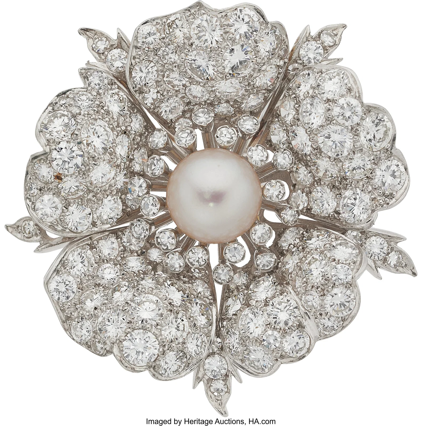 Vourakis Cultured Pearl, Diamond, Platinum, Gol