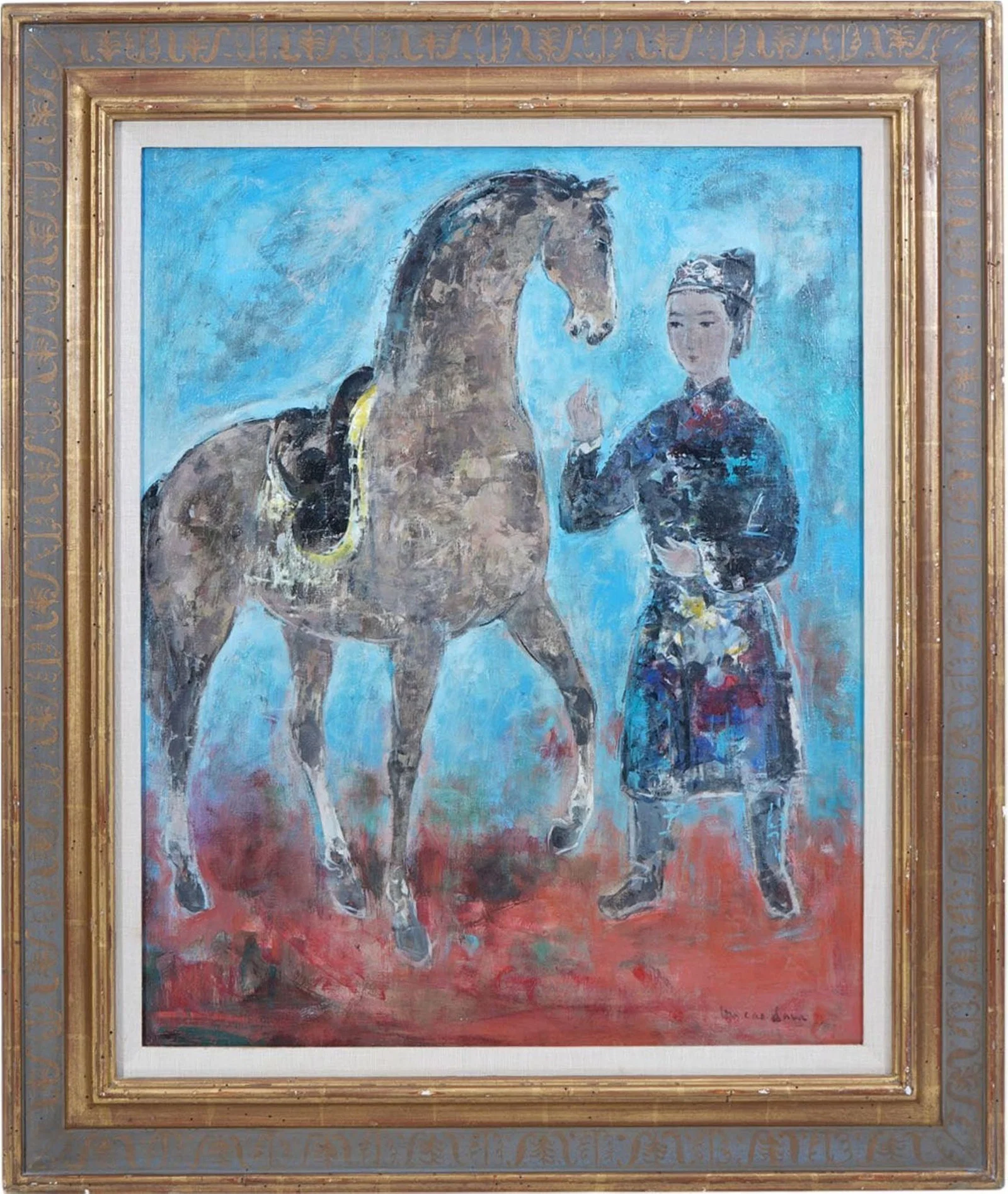 Vu Cao Dam (Vietnamese-French, 1908-2000), oil on canvas painting, Le Cavalier -1971. signed and