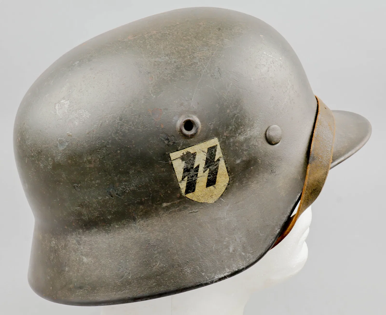WAFFEN SS M40 COMBAT HELMET WITH CAMOUFLAGE COVER