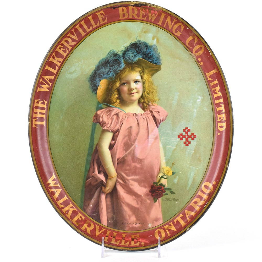 Walkerville Brewing Canadian Pre-Prohibition Tray LADY OF QUALITY STOCK