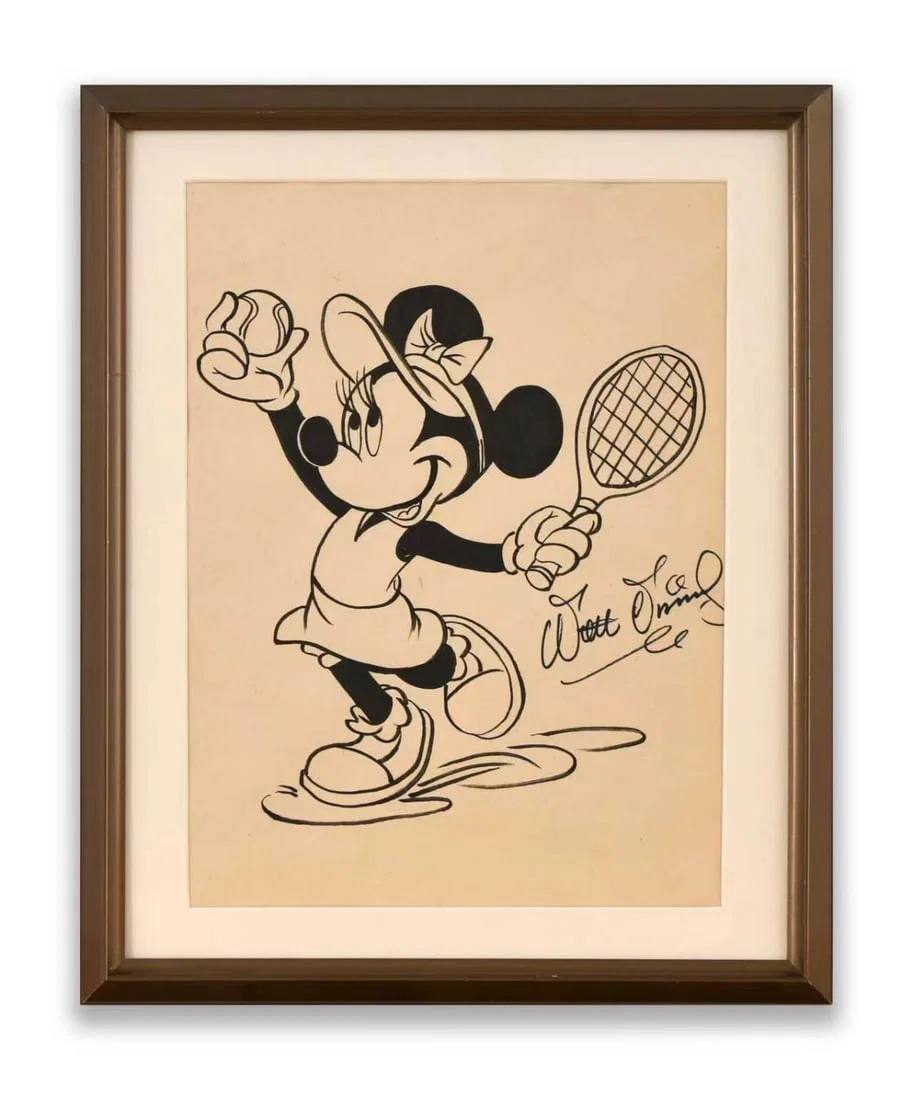 WALT DISNEY – SIGNED MINNIE MOUSE ILLUSTRATION