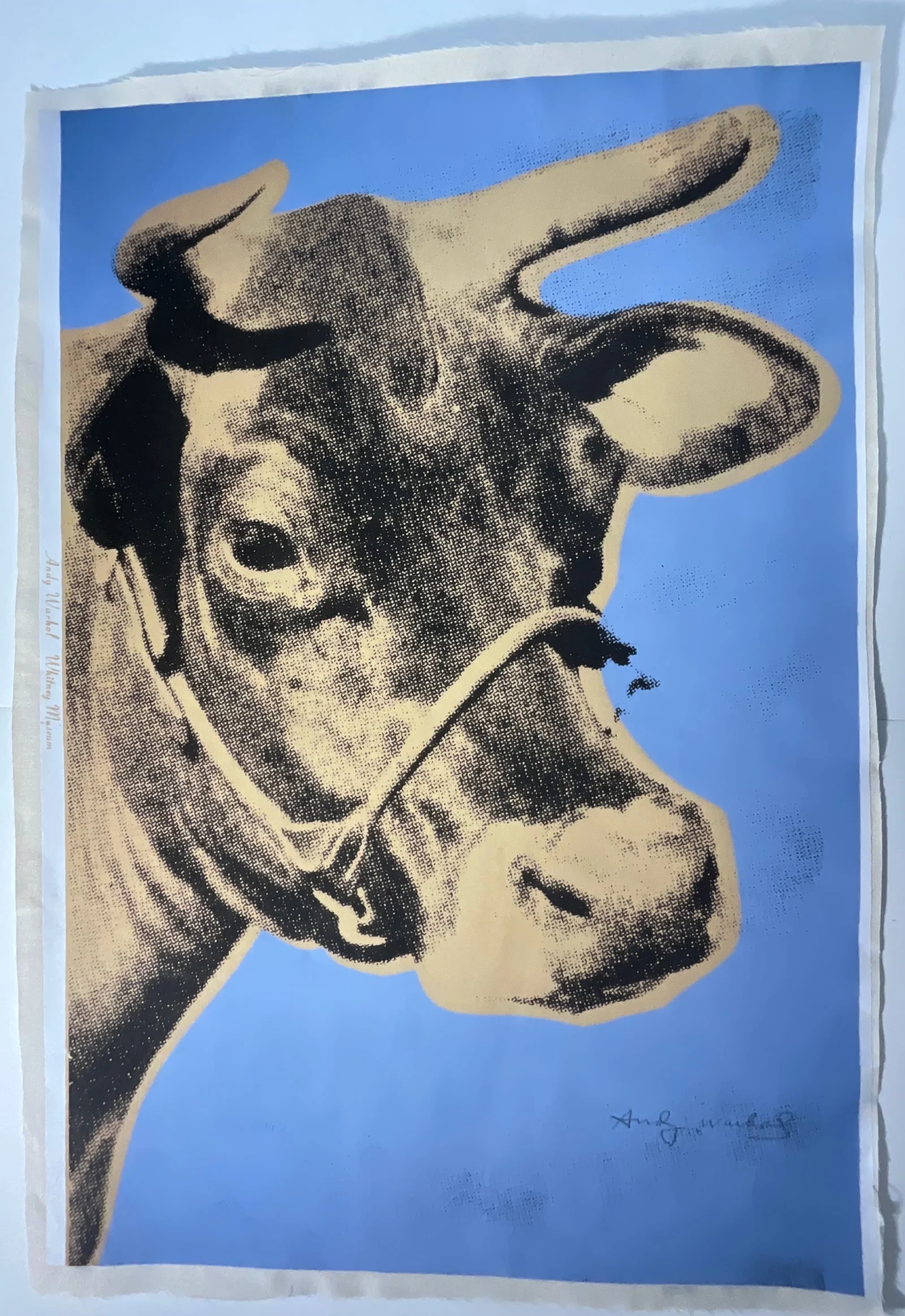 Warhol Cow print mounted to linen